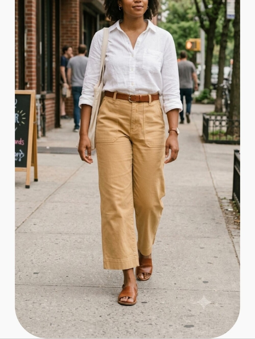 Madewell Emmette Cropped Wide-Leg Chinos in Tan Size 25